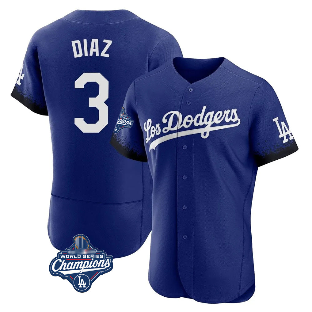 My Store LA.Dodgers #3 Edwin D¨ªaz Player Royal World Series Meet City Connect Elite Home Stitched Jerseys