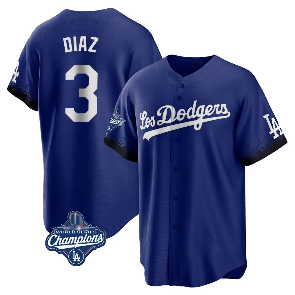My Store LA.Dodgers #3 Edwin D¨ªaz Player Royal World Series Meet City Connect Home Game Stitched Jerseys