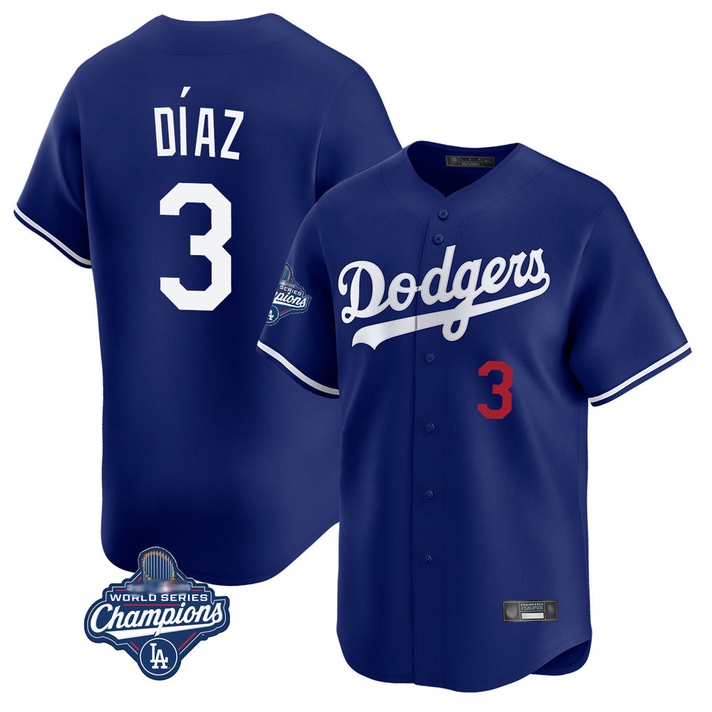 My Store LA.Dodgers #3 Edwin D¨ªaz Player Royal World Series Meet Limited Home Stitched Jerseys