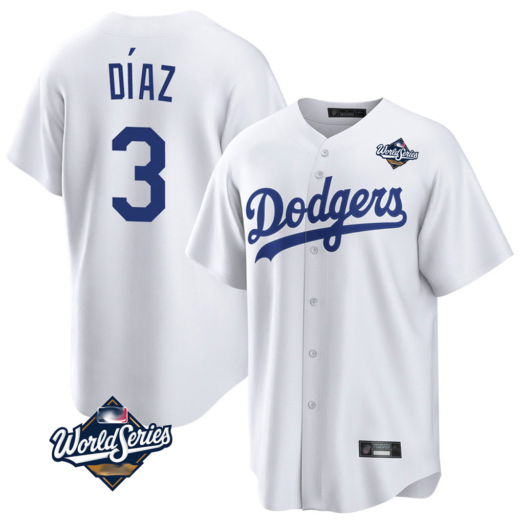 My Store LA.Dodgers #3 Edwin D¨ªaz Player White World Series Game Home Stitched Jerseys