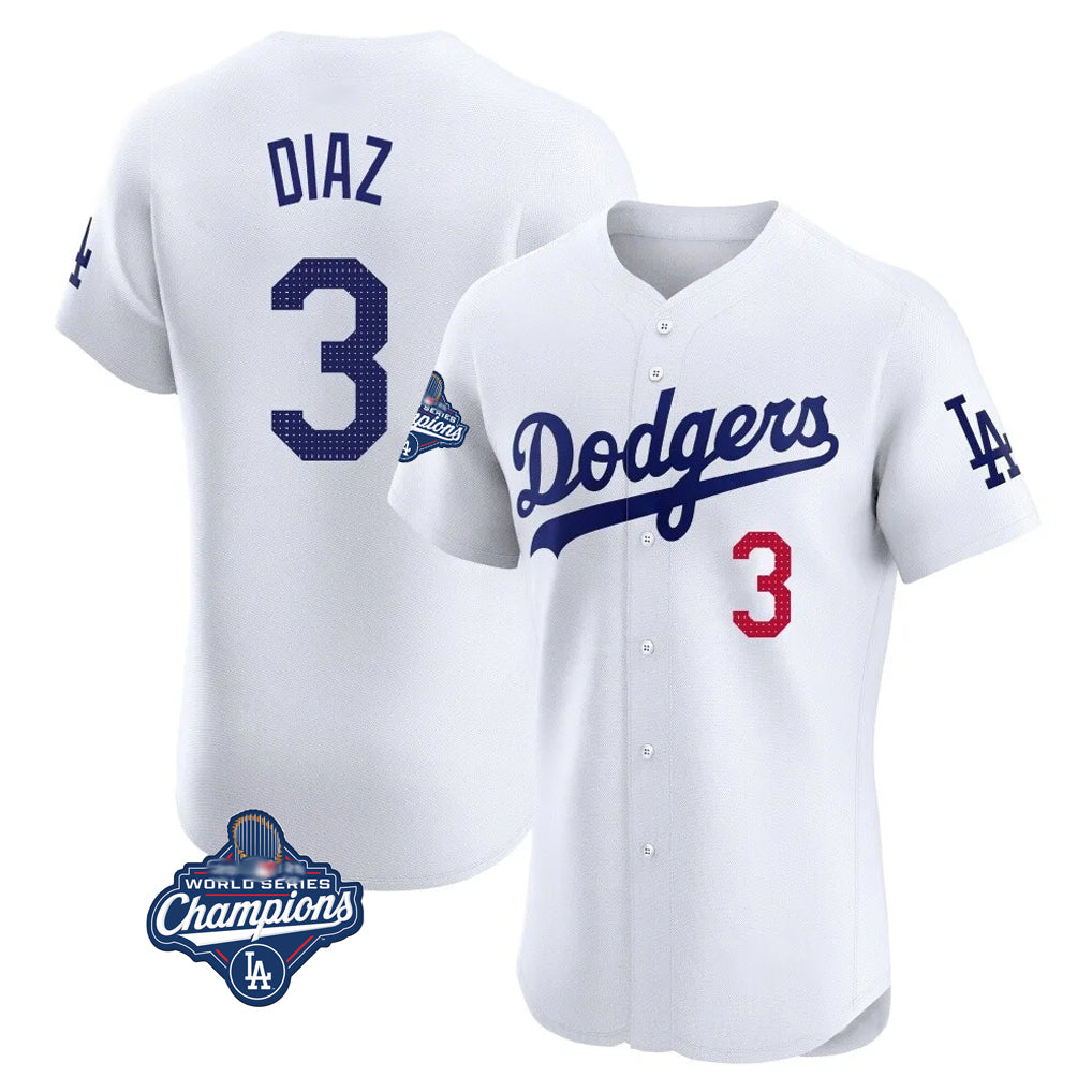 My Store LA.Dodgers #3 Edwin D¨ªaz Player White World Series Meet Limited Elite Home Stitched Jerseys