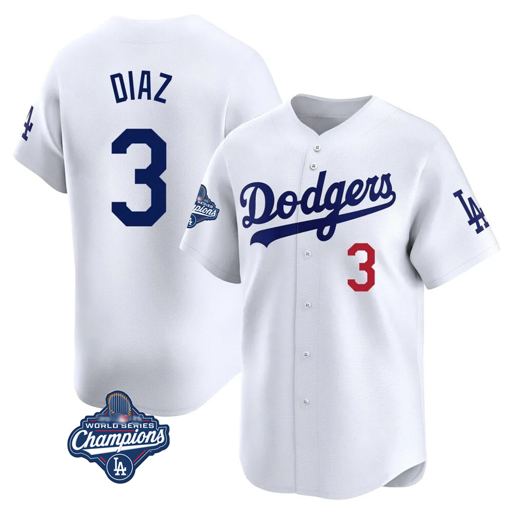 My Store LA.Dodgers #3 Edwin D¨ªaz Player White World Series Meet Limited Home Stitched Jerseys