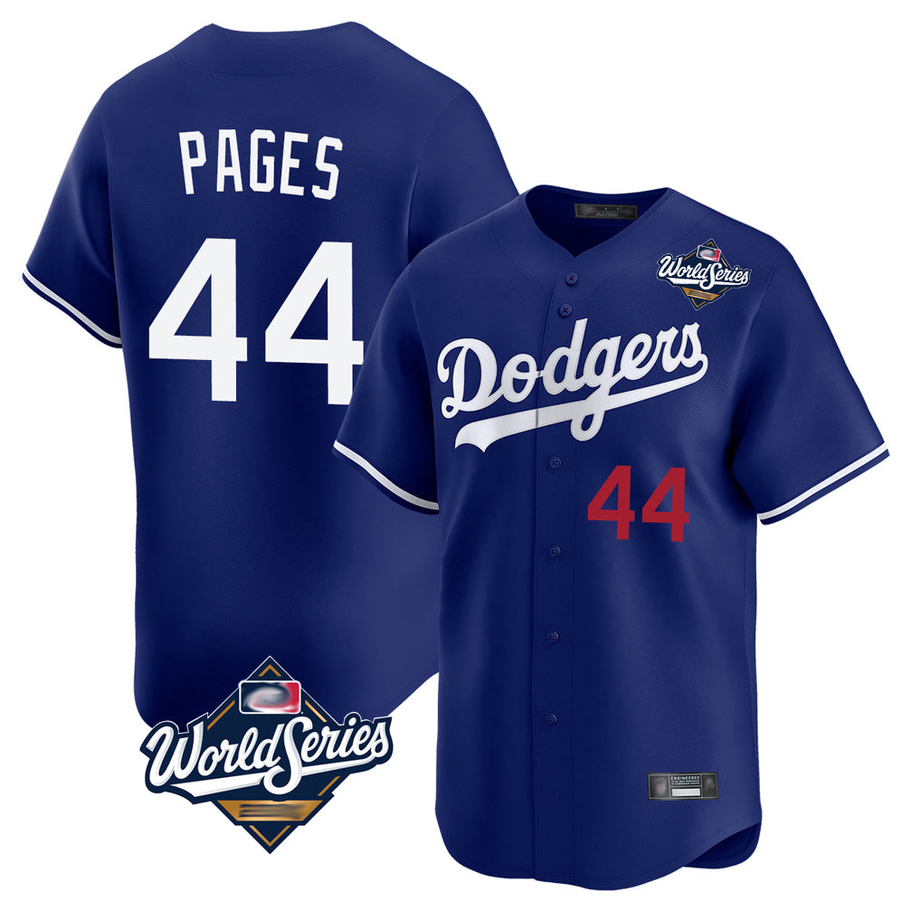 My Store LA.Dodgers #44 Andy Pages Player Royal World Series Limited Home Stitched Jerseys