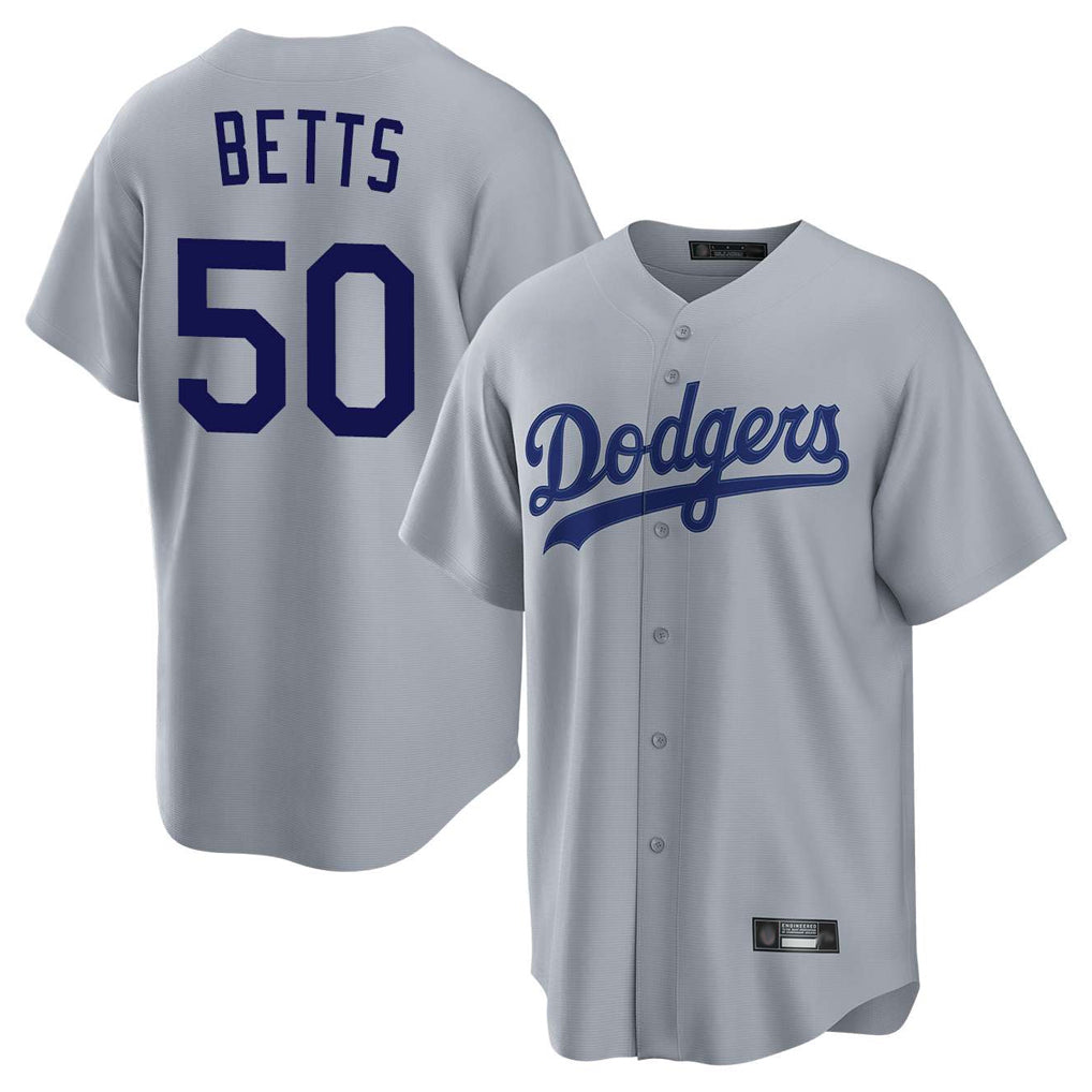 My Store LA.Dodgers #50 Mookie Betts Player Gray Game Stitched Jerseys