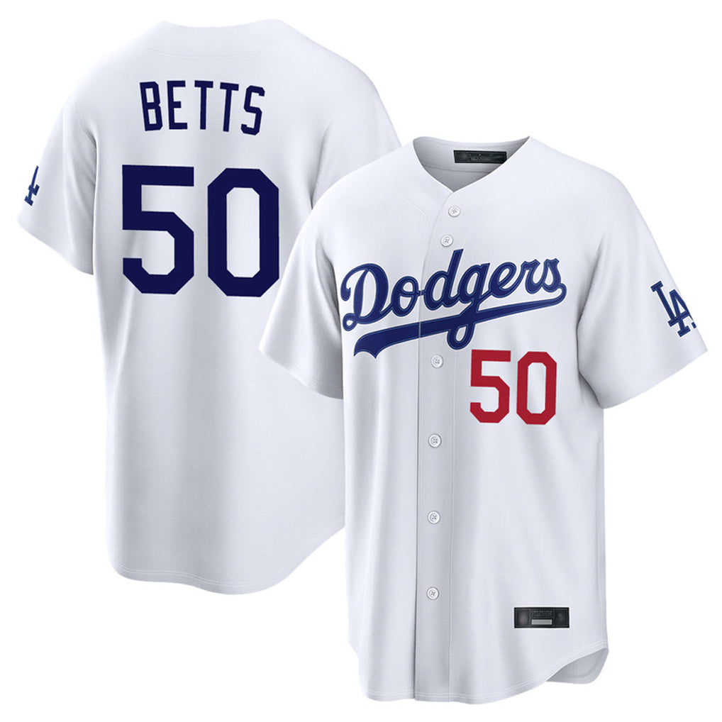 My Store LA.Dodgers #50 Mookie Betts Player White Home Game Stitched Jerseys