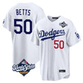 My Store LA.Dodgers #50 Mookie Betts Player White World Series Home Game Stitched Jerseys