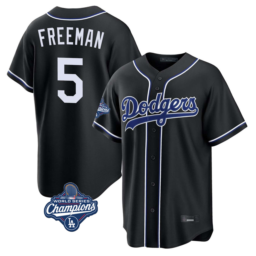 My Store LA.Dodgers #5 Freddie Freeman Player Black World Series Meet Carbon Limited Home Stitched Jerseys