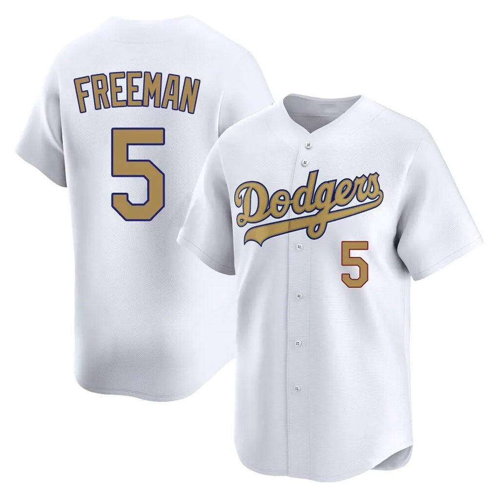 My Store LA.Dodgers #5 Freddie Freeman Player Gold Collection Limited Home Stitched Jerseys