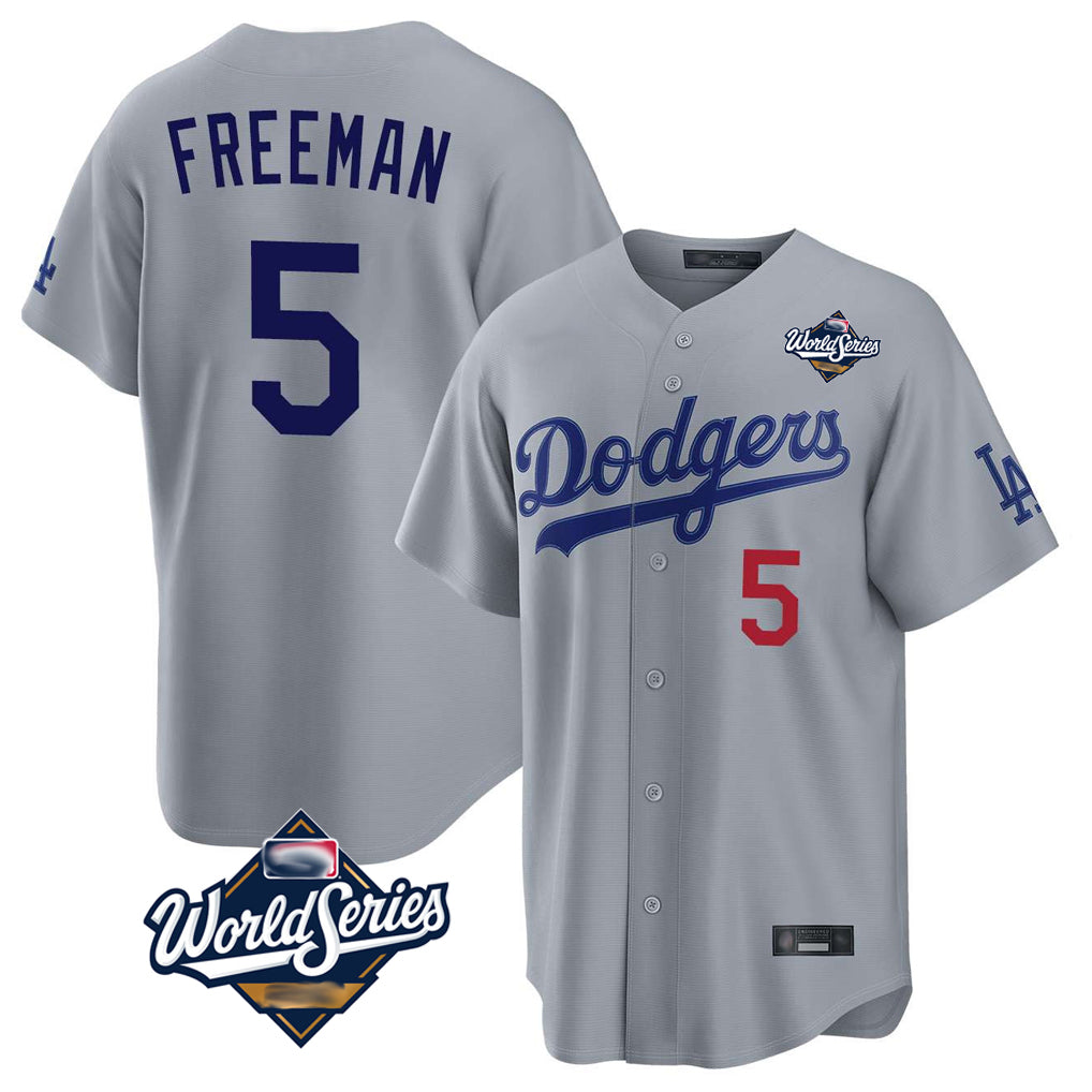My Store LA.Dodgers #5 Freddie Freeman Player Gray World Series Game Home Stitched Jerseys