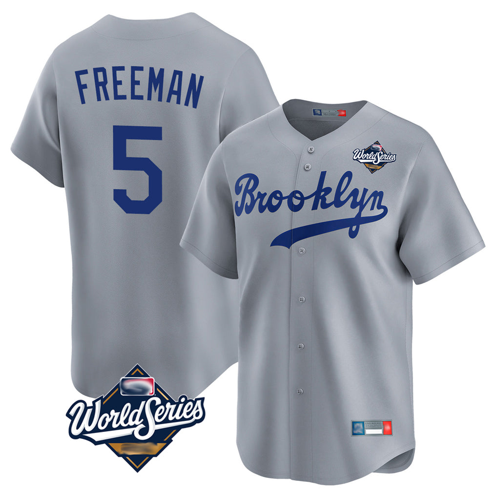 My Store LA.Dodgers #5 Freddie Freeman Player Gray World Series Game Limited Home Stitched Jerseys