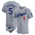 My Store LA.Dodgers #5 Freddie Freeman Player Gray World Series Limited Elite Home Stitched Jerseys