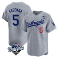 My Store LA.Dodgers #5 Freddie Freeman Player Gray World Series Limited Home Stitched Jerseys