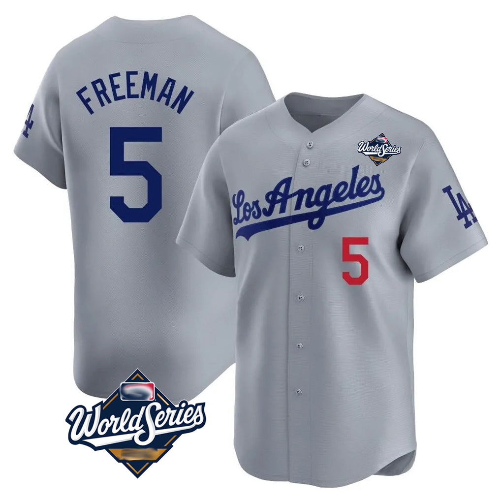 My Store LA.Dodgers #5 Freddie Freeman Player Gray World Series Limited Home Stitched Jerseys
