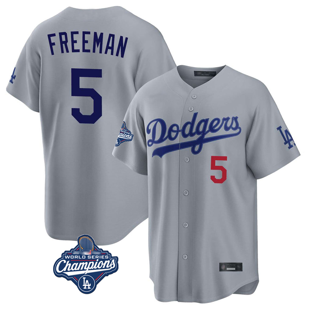 My Store LA.Dodgers #5 Freddie Freeman Player Gray World Series Meet Game Home Stitched Jerseys