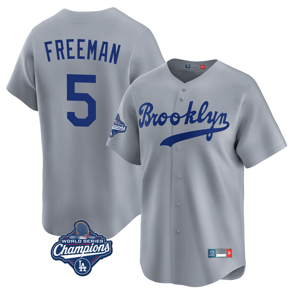 My Store LA.Dodgers #5 Freddie Freeman Player Gray World Series Meet Game Limited Home Stitched Jerseys