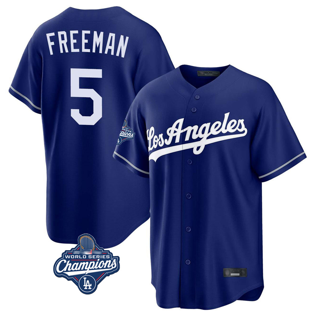 My Store LA.Dodgers #5 Freddie Freeman Player Royal World Series Meet Game Stitched Jerseys