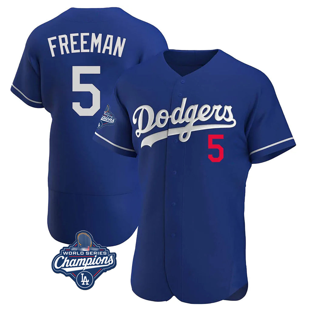 My Store LA.Dodgers #5 Freddie Freeman Player Royal World Series Meet Limited Elite Home Stitched Jerseys
