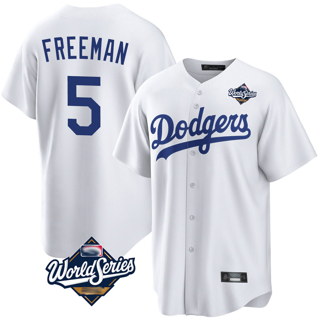 My Store LA.Dodgers #5 Freddie Freeman Player White World Series Game Home Stitched Jerseys