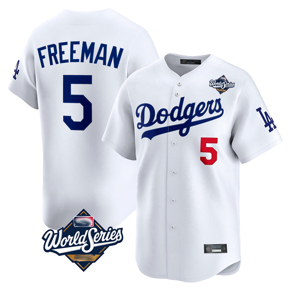 My Store LA.Dodgers #5 Freddie Freeman Player White World Series Limited Home Stitched Jerseys