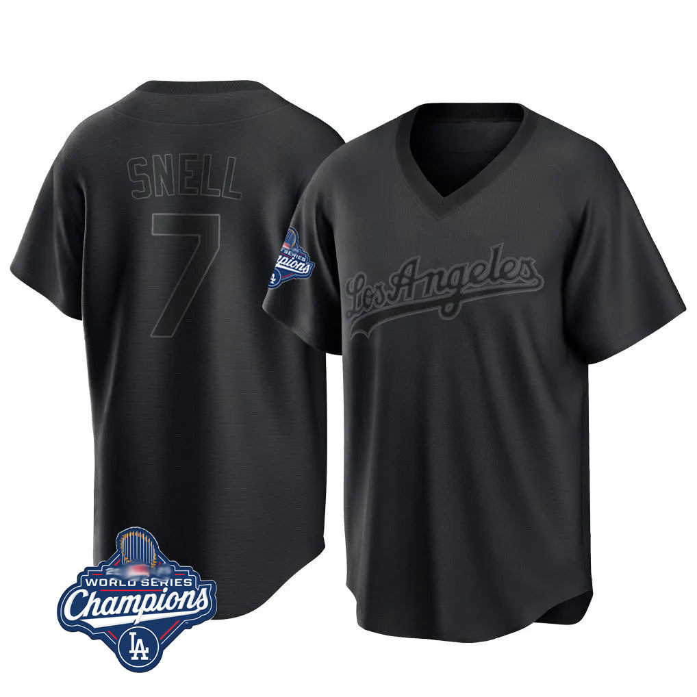 My Store LA.Dodgers #7 Blake Snell Player Black Pitch Fashion World Series Meet T-shirt Stitched Jerseys