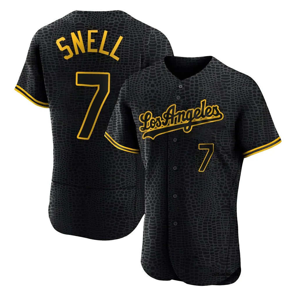 My Store LA.Dodgers #7 Blake Snell Player Black Snake Skin City Limited Elite Home Stitched Jerseys