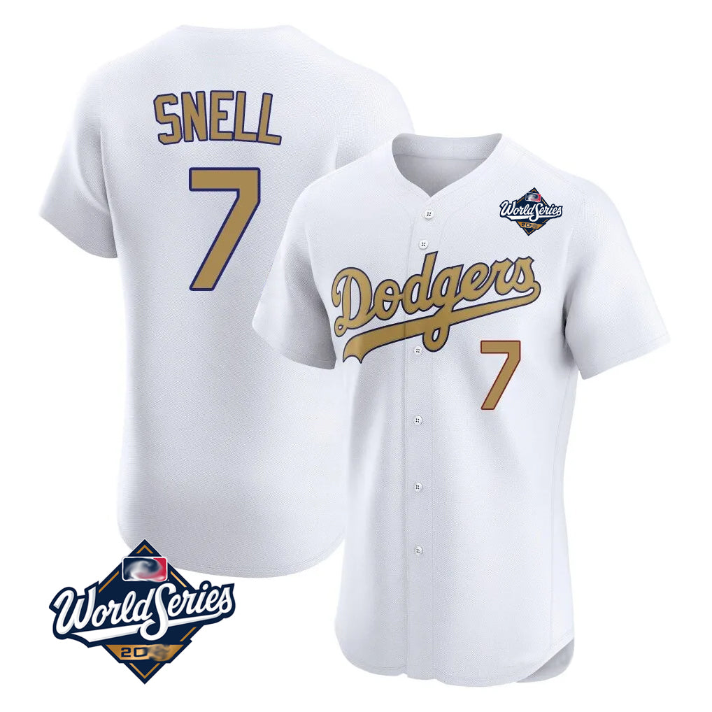 My Store LA.Dodgers #7 Blake Snell Player Gold World Series Limited Elite Home Stitched Jerseys