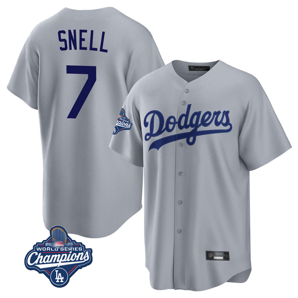 My Store LA.Dodgers #7 Blake Snell Player Gray Game World Series Meet Stitched Jerseys