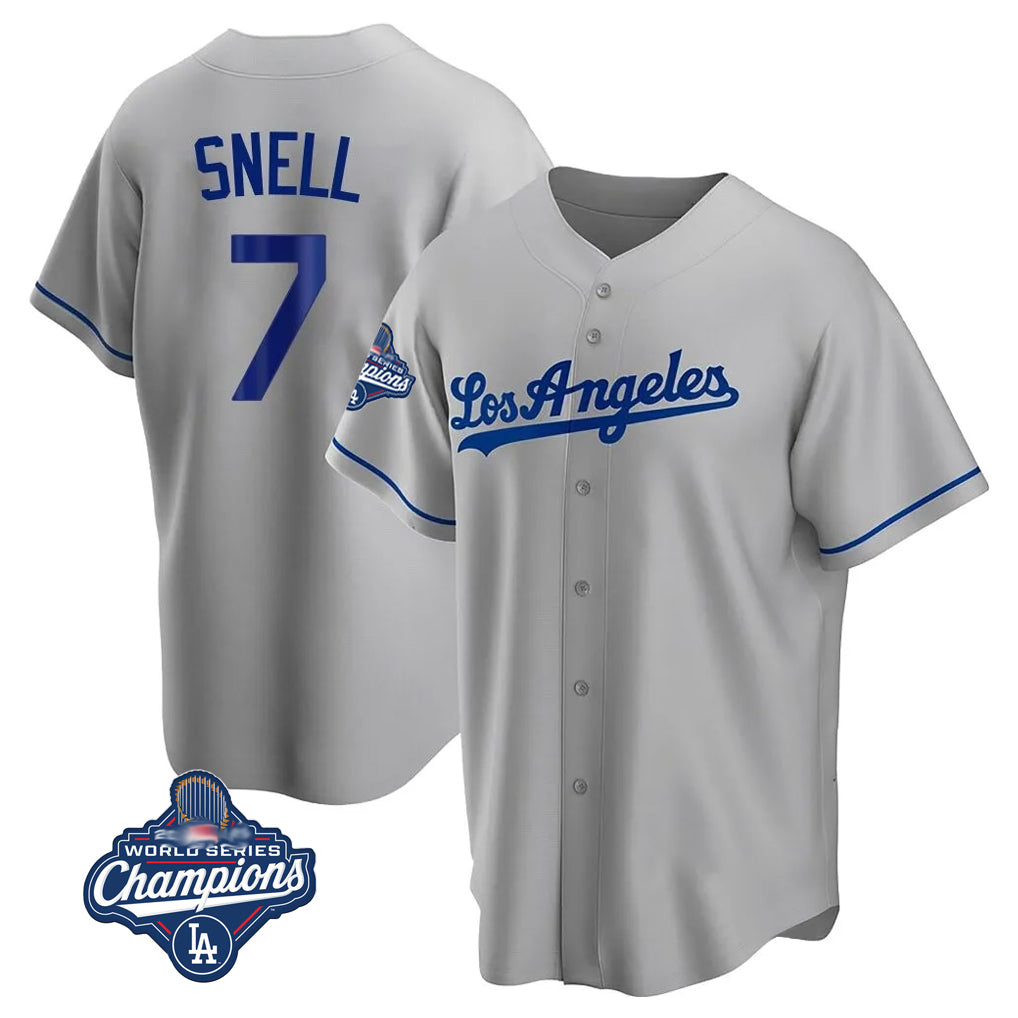 My Store LA.Dodgers #7 Blake Snell Player Gray World Series Meet Road Game Stitched Jerseys