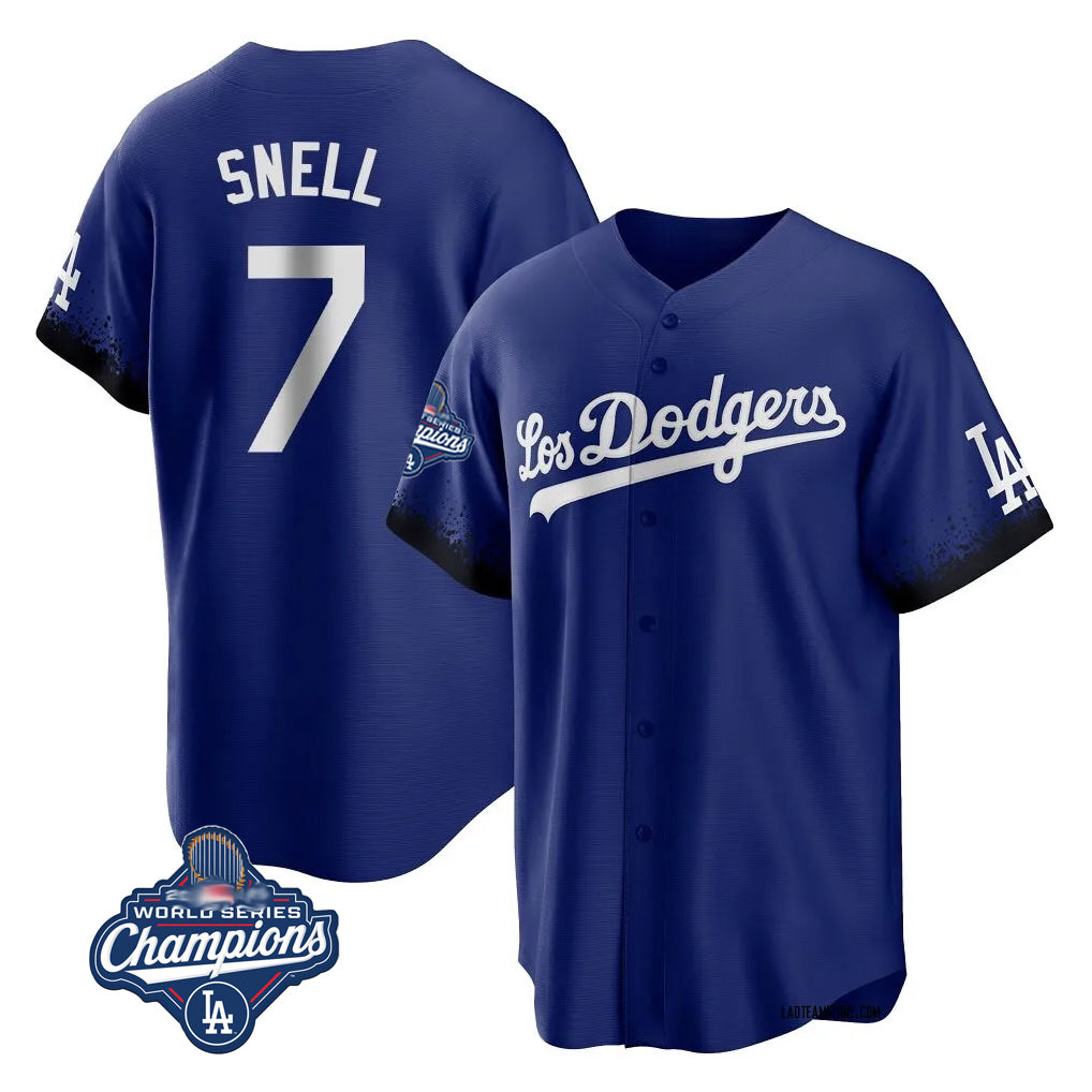 My Store LA.Dodgers #7 Blake Snell Player Royal City Connect Game World Series Meet Stitched Jerseys