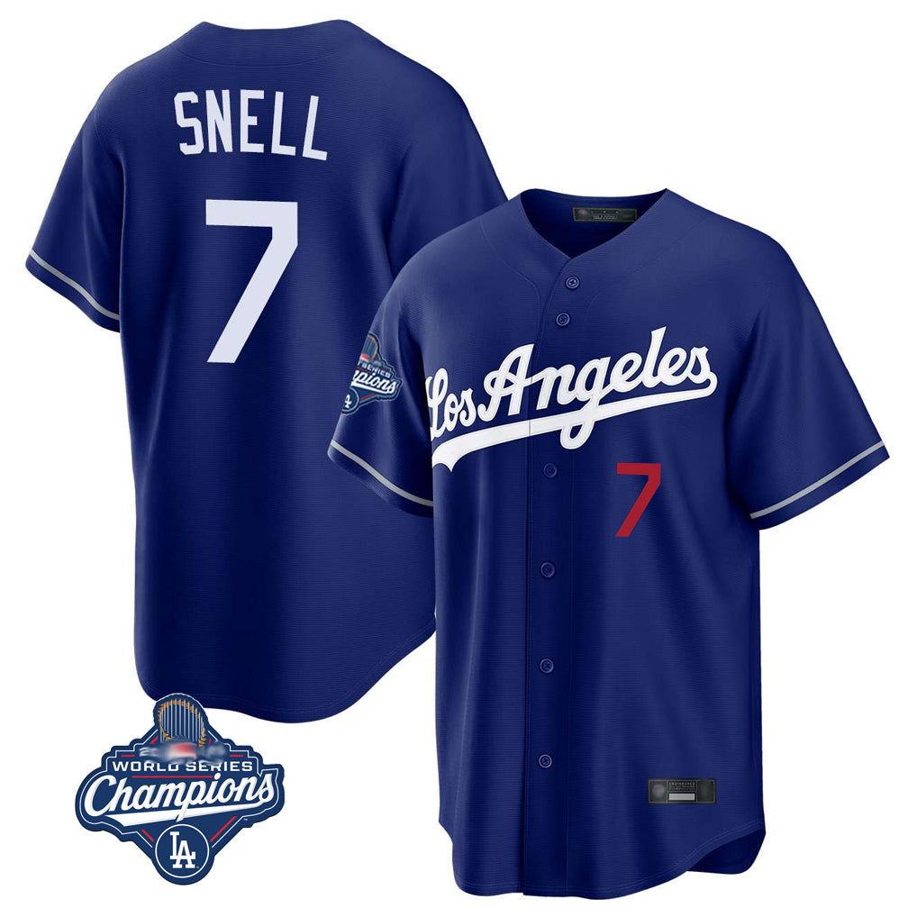 My Store LA.Dodgers #7 Blake Snell Player Royal Game World Series Meet Home Stitched Jerseys