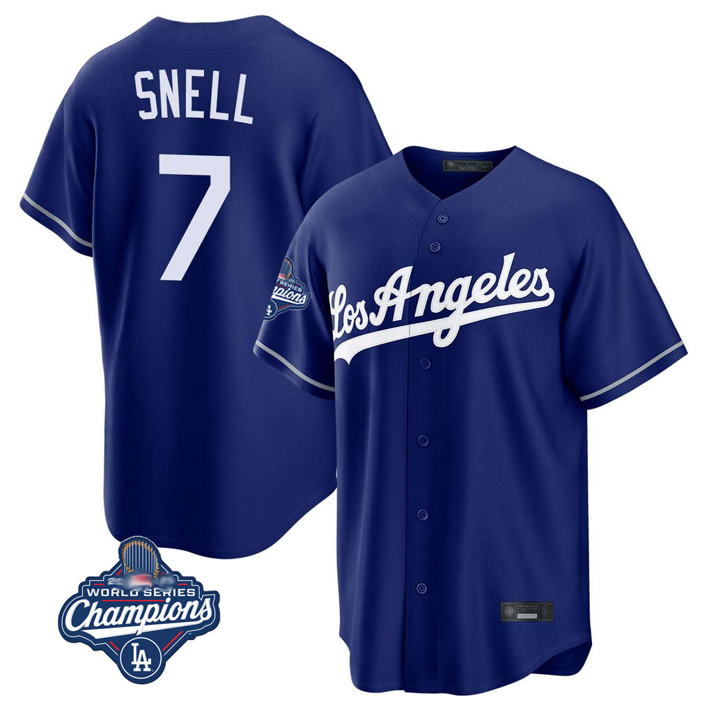 My Store LA.Dodgers #7 Blake Snell Player Royal Game World Series Meet Stitched Jerseys