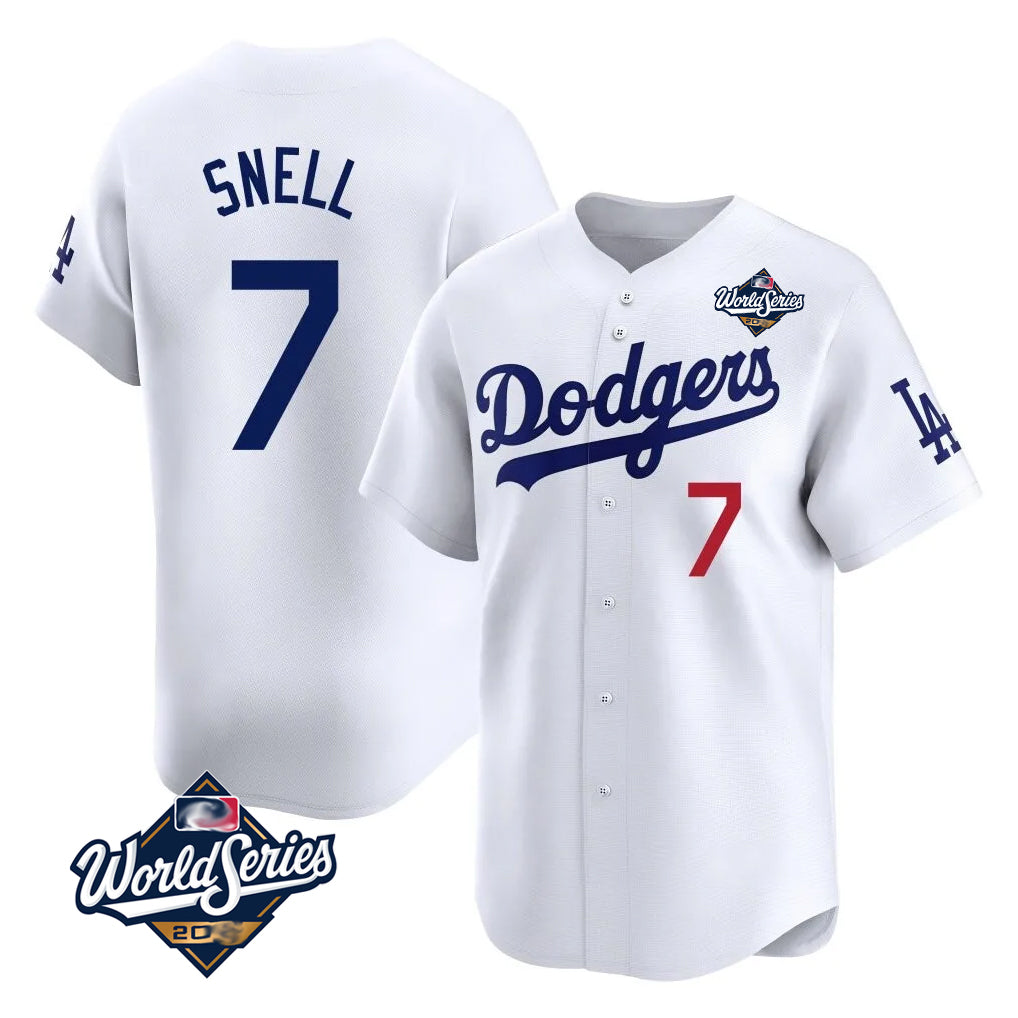 My Store LA.Dodgers #7 Blake Snell Player White Game Limited World Series Home Stitched Jerseys