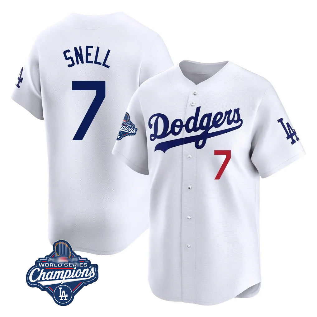 My Store LA.Dodgers #7 Blake Snell Player White Game Limited World Series Meet Home Stitched Jerseys