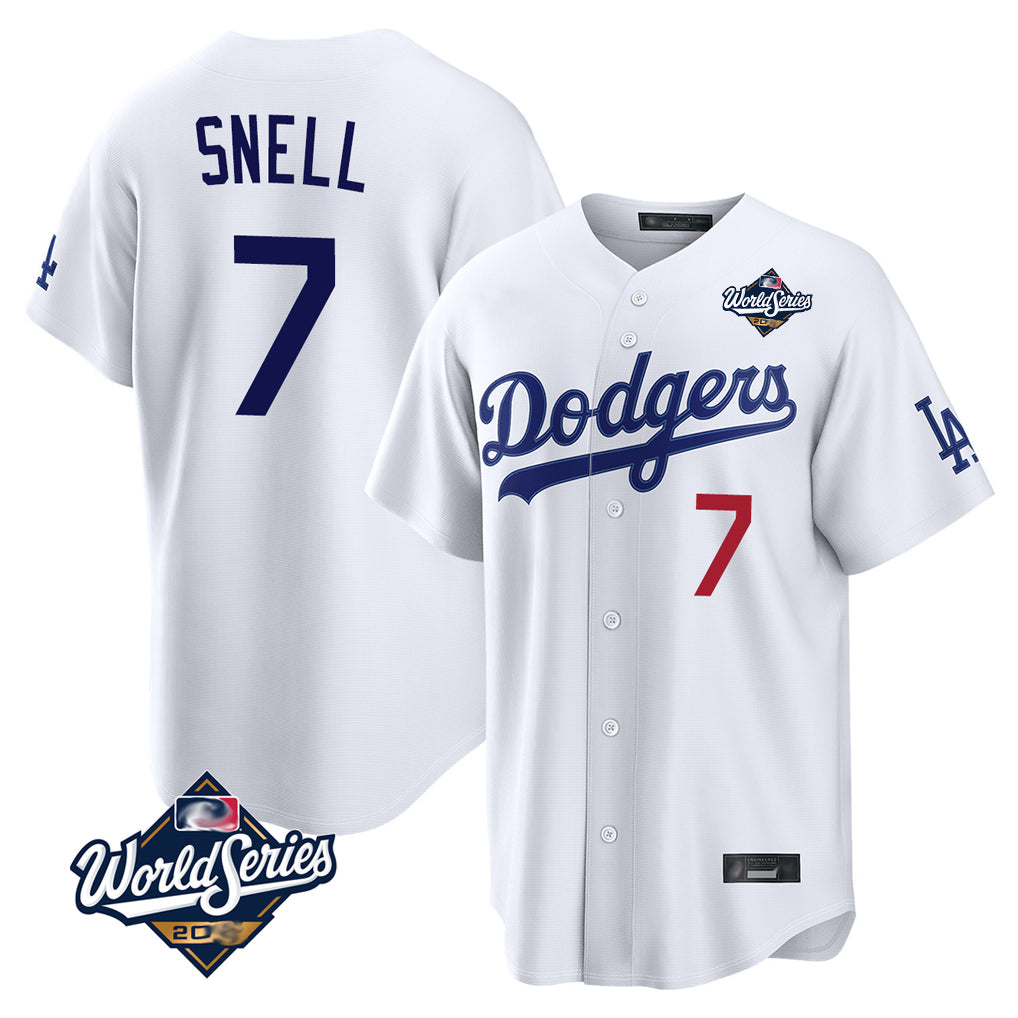 My Store LA.Dodgers #7 Blake Snell Player White Game World Series Home Stitched Jerseys