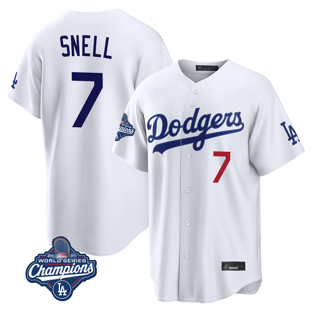 My Store LA.Dodgers #7 Blake Snell Player White Game World Series Meet Home Stitched Jerseys