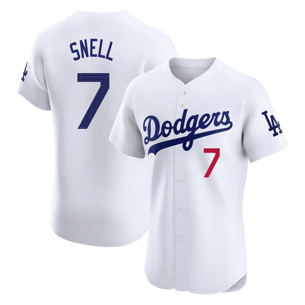 My Store LA.Dodgers #7 Blake Snell Player White Limited Elite Home Stitched Jerseys