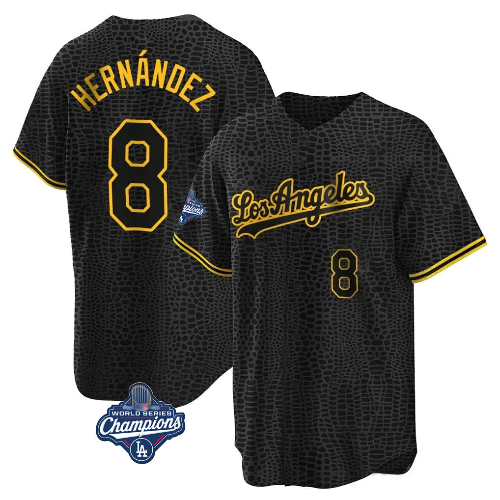 My Store LA.Dodgers #8 Enrique Hern¨¢ndez Player Black Gold World Series Meet Limited Home Stitched Jerseys