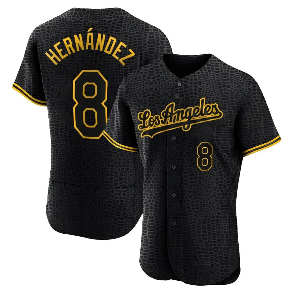 My Store LA.Dodgers #8 Enrique Hern¨¢ndez Player Black Snake Skin City Limited Elite Home Stitched Jerseys