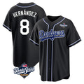 My Store LA.Dodgers #8 Enrique Hern¨¢ndez Player Black World Series Carbon Limited Home Stitched Jerseys
