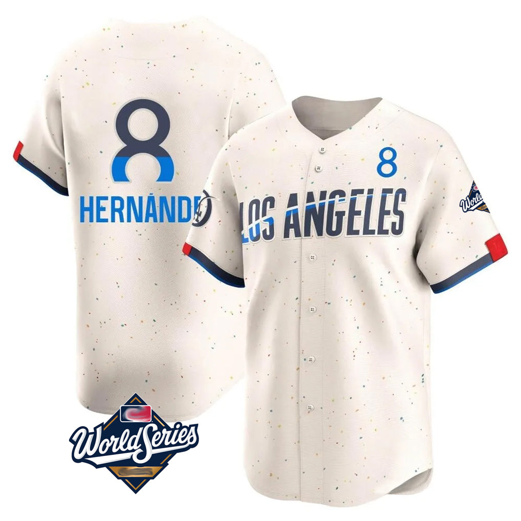 My Store LA.Dodgers #8 Enrique Hern¨¢ndez Player Cream World Series City Connect Limited Home Stitched Jerseys