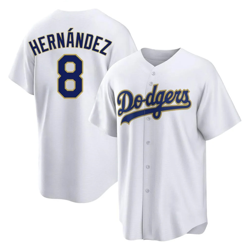 My Store LA.Dodgers #8 Enrique Hern¨¢ndez Player Gold White 2026 Collection Stadium Game Stitched Jerseys