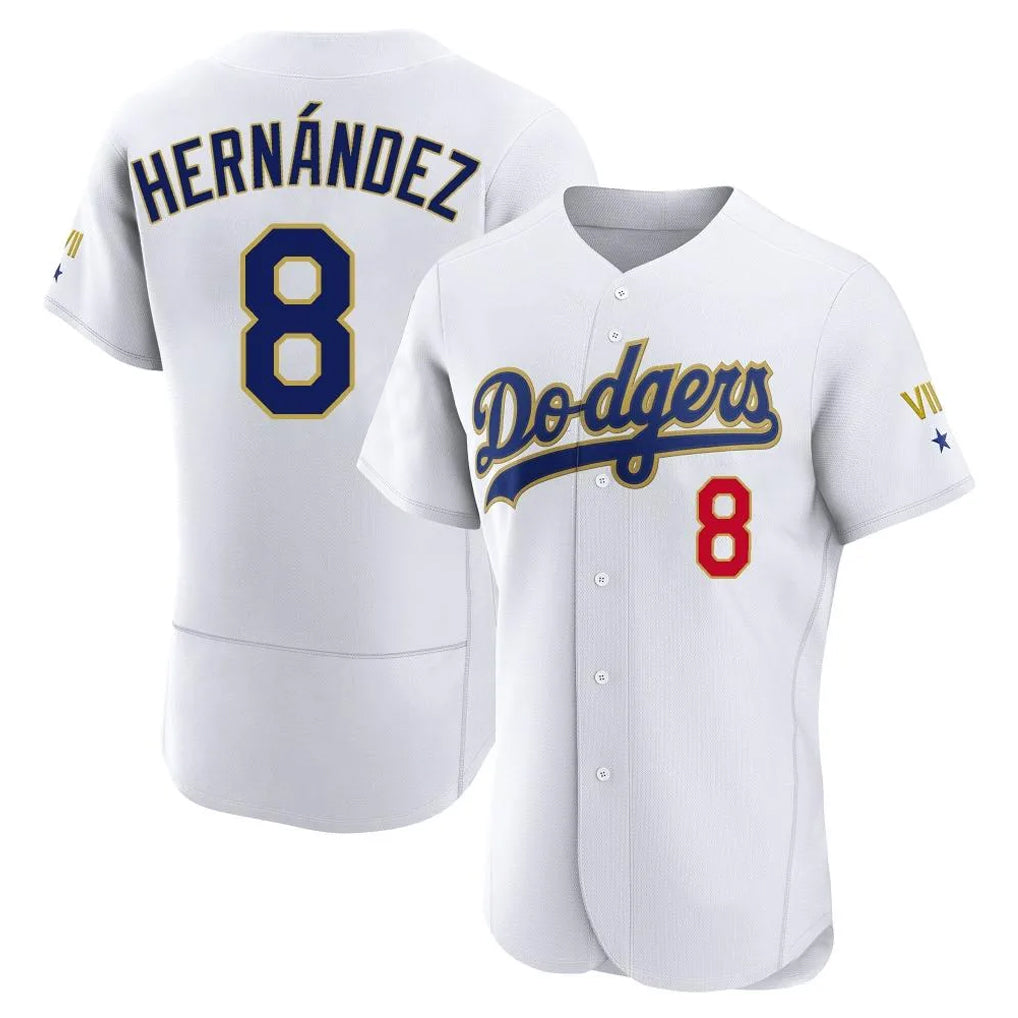 My Store LA.Dodgers #8 Enrique Hern¨¢ndez Player Gold White 2026 Collection Stadium Limited Elite Stitched Jerseys