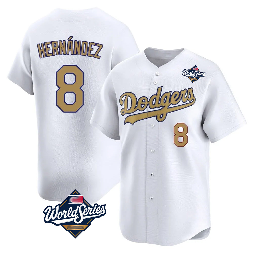 My Store LA.Dodgers #8 Enrique Hern¨¢ndez Player Gold World Series Collection Limited Home Stitched Jerseys