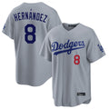 My Store LA.Dodgers #8 Enrique Hern¨¢ndez Player Gray Game Home Stitched Jerseys