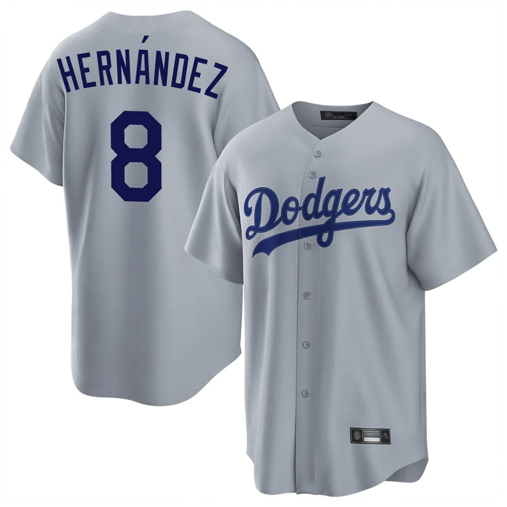 My Store LA.Dodgers #8 Enrique Hern¨¢ndez Player Gray Game Stitched Jerseys
