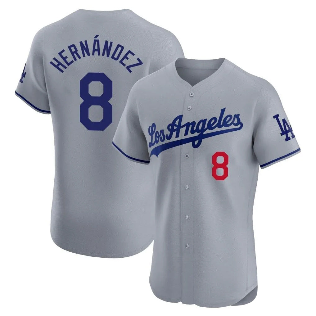 My Store LA.Dodgers #8 Enrique Hern¨¢ndez Player Gray Limited Elite Home Stitched Jerseys