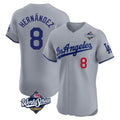 My Store LA.Dodgers #8 Enrique Hern¨¢ndez Player Gray World Series Limited Elite Home Stitched Jerseys