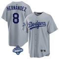 My Store LA.Dodgers #8 Enrique Hern¨¢ndez Player Gray World Series Meet Game Stitched Jerseys