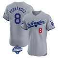 My Store LA.Dodgers #8 Enrique Hern¨¢ndez Player Gray World Series Meet Limited Elite Home Stitched Jerseys