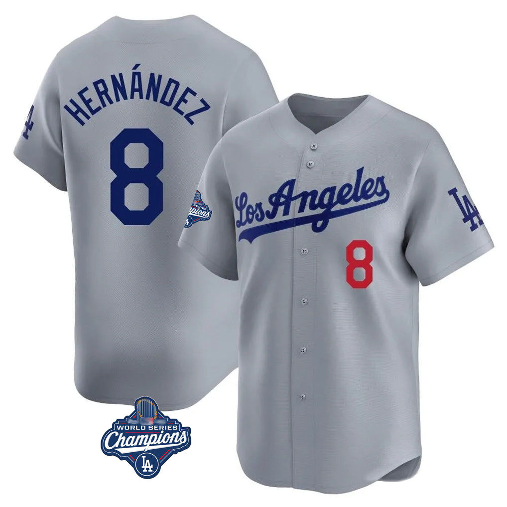 My Store LA.Dodgers #8 Enrique Hern¨¢ndez Player Gray World Series Meet Limited Home Stitched Jerseys